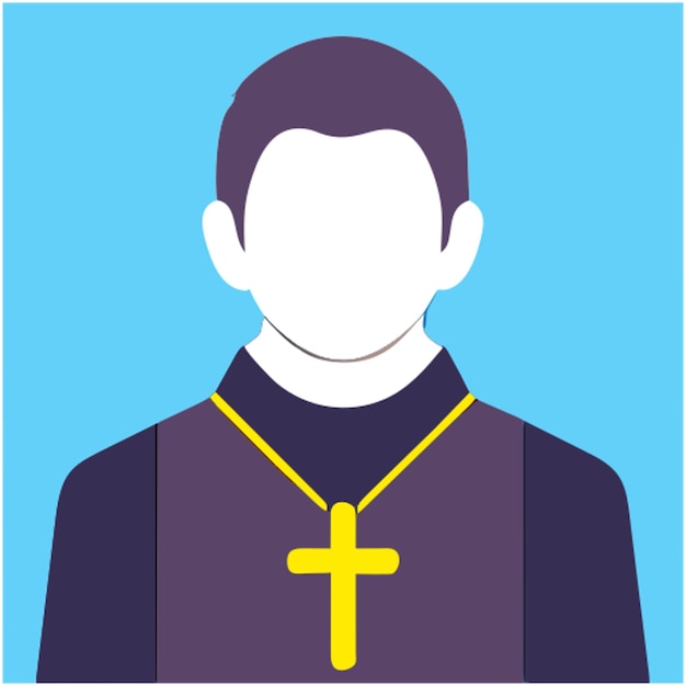 Vektor ikonen mit farbigen formen des priesters