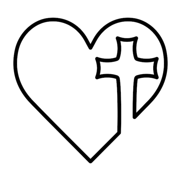 Ikonen-Tattoo Kreuz-Herz-Symbol Christentum Liebe Glauben an Gott