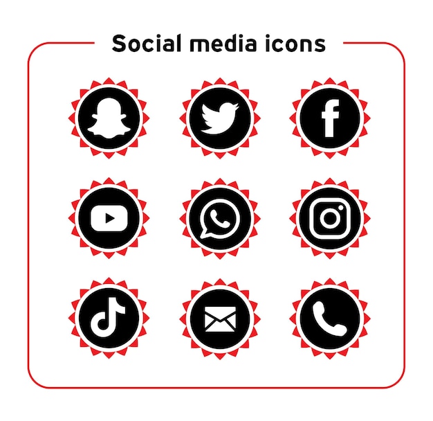 Ikonen und Symbole sozialer Medien Threads Facebook YouTube WhatsApp und Twitter