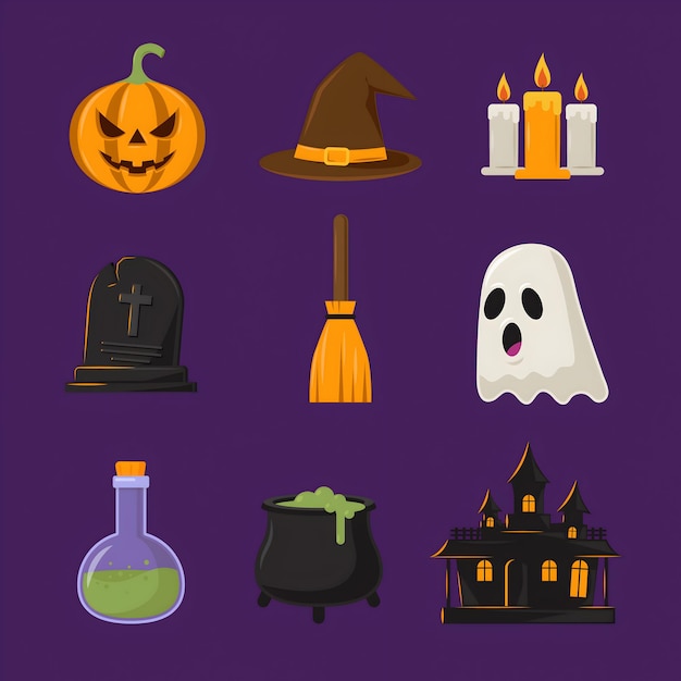 Ikonen und Symbole von Halloween