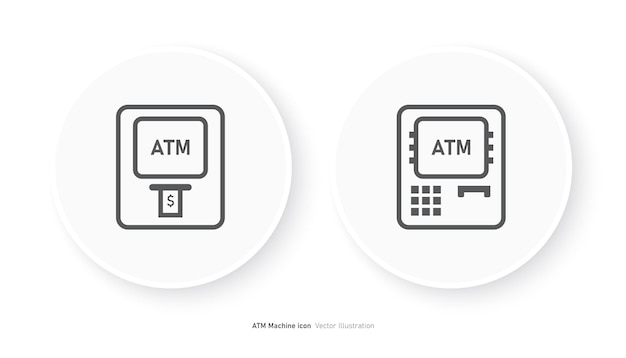 Ikonen von geldautomaten-design, elektronische bankvektor-illustration.
