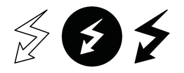 Ikonensammlung oder Satz von Electro-Umriss-Ikonen Electro-Dünnvektor-Linienkunst