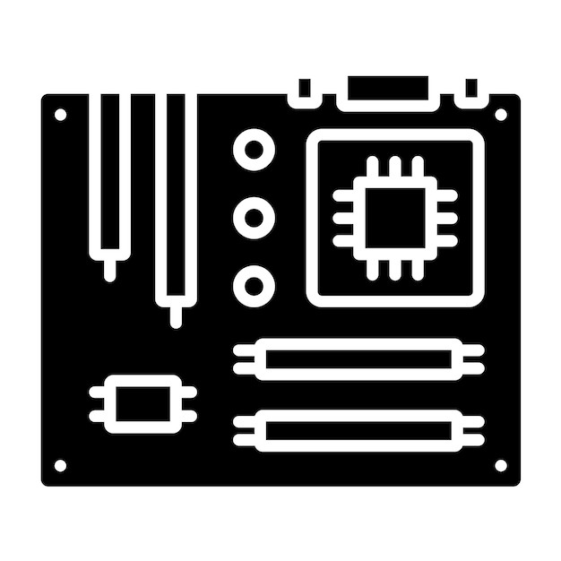 Vektor ikonenstil des vektordesigns des motherboards