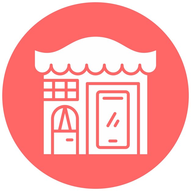 Ikonenstil für den Vektor-Design des mobilen Shops