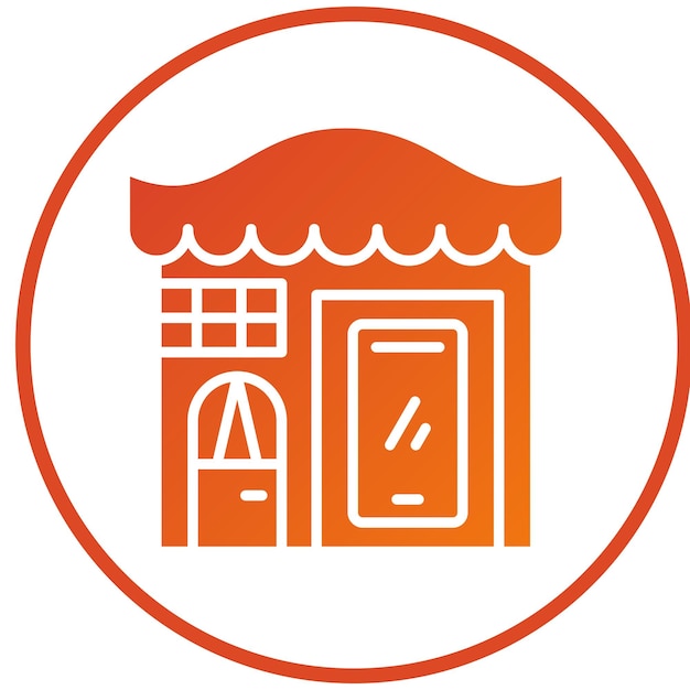 Ikonenstil für den Vektor-Design des mobilen Shops