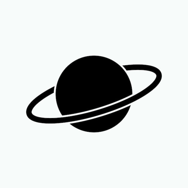 Ikonensymbol des Planeten Himmelskörper, der sich in einer elliptischen Umlaufbahn bewegt Himmelsobjekt Symbol Vektor
