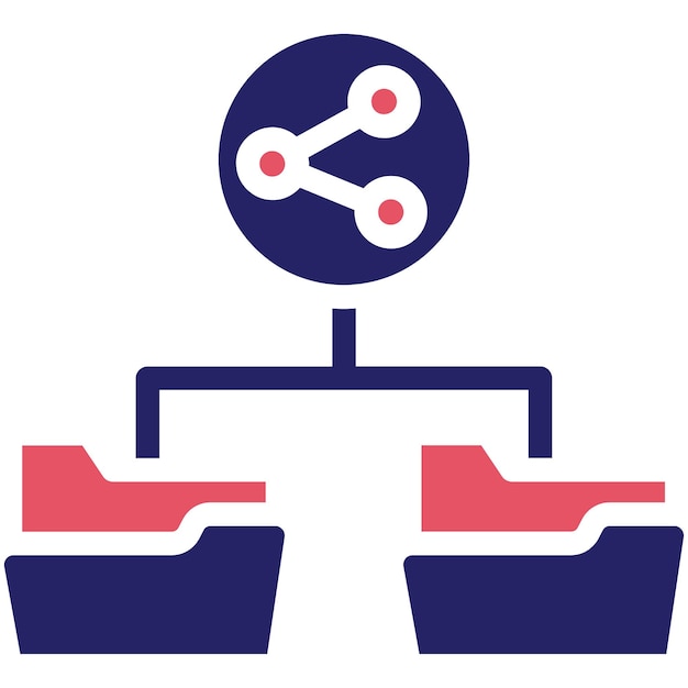 Vektor ikonenverteilung von ordnern vektor-ikonen-illustration des ikonensets netzwerk- und datenverteilung