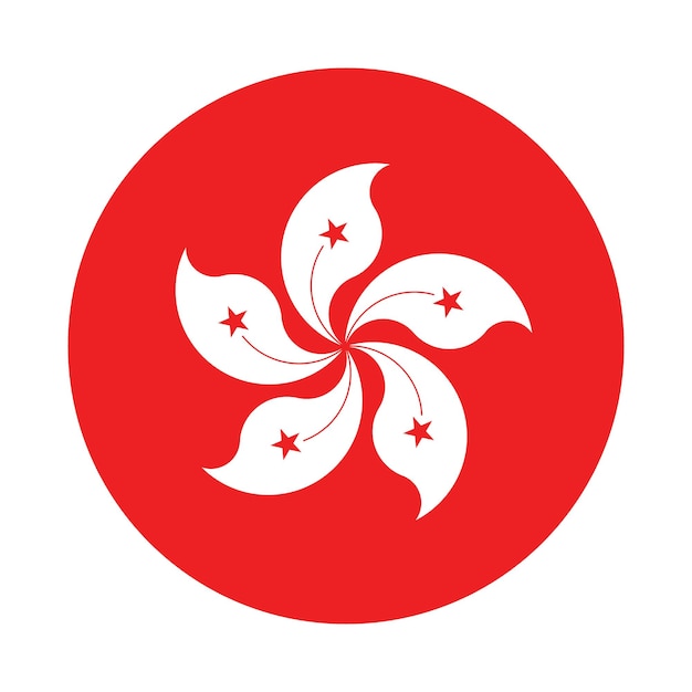 Ikonische digitale Vektorillustration der Hongkonger Flagge