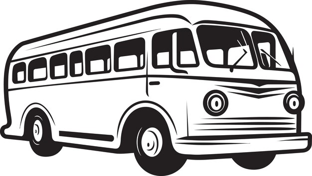 Vektor ikonisches reise-schwarz-vektor-emblem stadtreise-bus-vektordesign