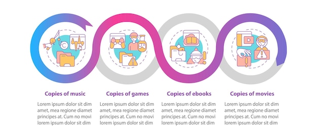 Illegale kopiervektor-infografik-vorlage