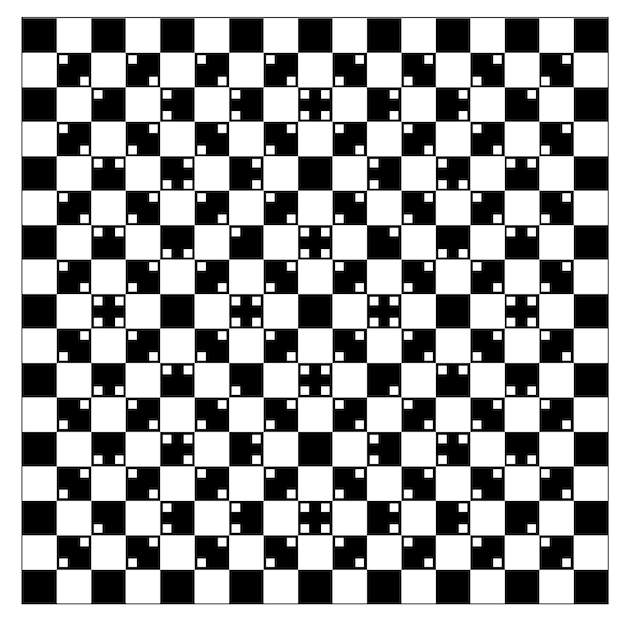 Vektor illusion von volumen in schwarzen und weißen quadraten