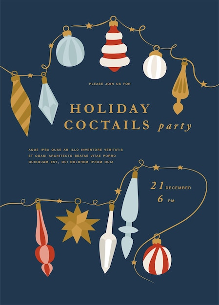 Illustartion design für weihnachtsgrußkarte oder partyeinladung