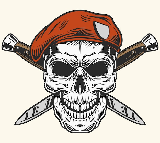 Illustration Armee Schädel Kopf Helm Soldat militärische Spezialeinheit Vektor