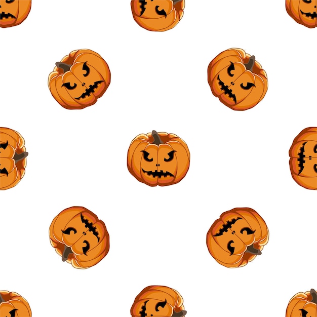 Illustration auf dem Thema großes farbiges Muster Halloween nahtloser orangefarbener Kürbis Nachtloses Muster bestehend aus Sammelkürbisaccessoire bei Halloween Seltsames Muster Halloween aus nahtlosem Kürbis