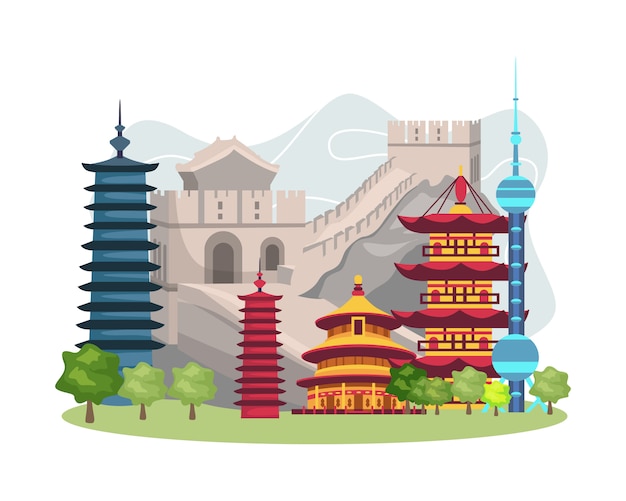 Vektor illustration china landmark