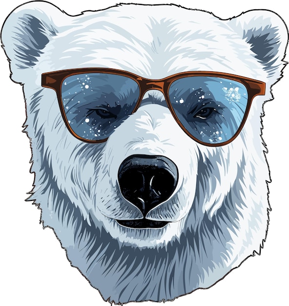 Illustration cooler Eisbär mit Sonnenbrille-Aufkleber-Vektor