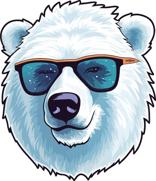 Illustration cooler Eisbär mit Sonnenbrille-Aufkleber-Vektor