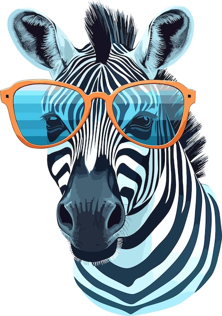 Illustration cooler Zebra-Sonnenbrillen-Aufkleber-Vektor