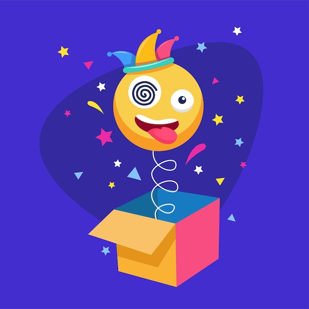 Illustration der Aprilscherzfeier mit Out-of-the-Box-Puppenkonzept
