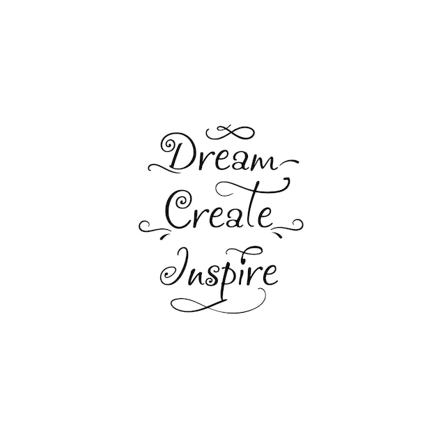 Illustration der Beschriftung im Vektor Dream Create Inspire