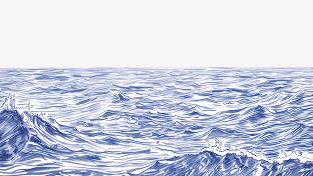 Illustration der blauen Ozeanwellen