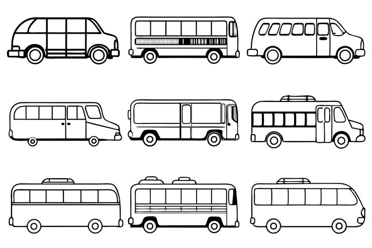Vektor illustration der buslinie minimalistische design-ideen