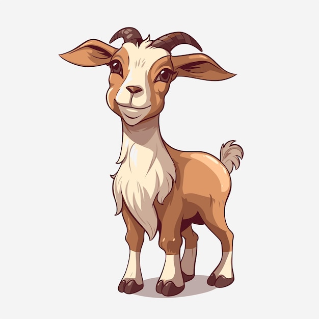 Vektor illustration der cartoon-tierfigur cute goat