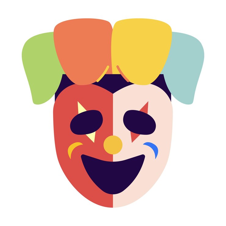 Illustration der Clownmaske