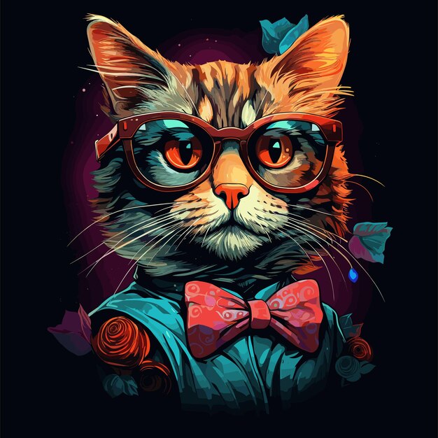 Vektor illustration der cute cartoon cat character t-shirt design cover vorlage