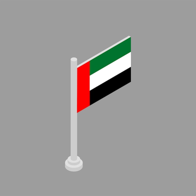 Vektor illustration der flaggenvorlage der arabischen emirate