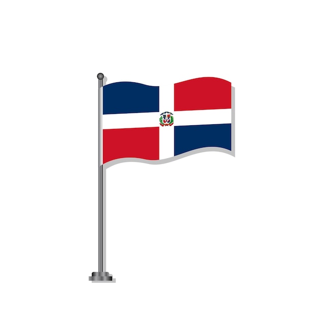 Vektor illustration der flaggenvorlage der dominikanischen republik