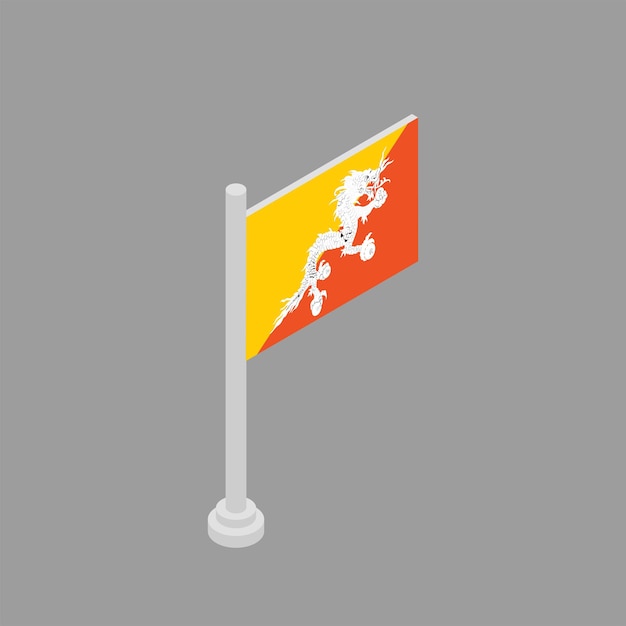 Illustration der Flaggenvorlage von Bhutan