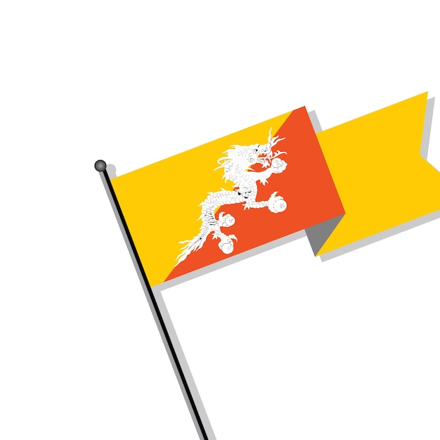 Illustration der flaggenvorlage von bhutan