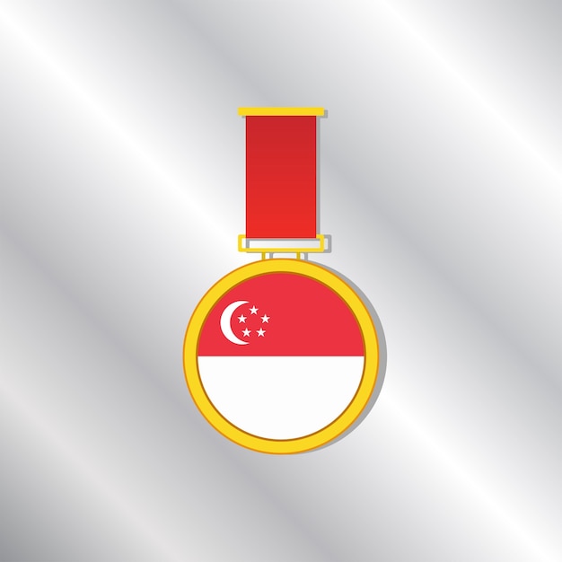 Illustration der flaggenvorlage von singapur