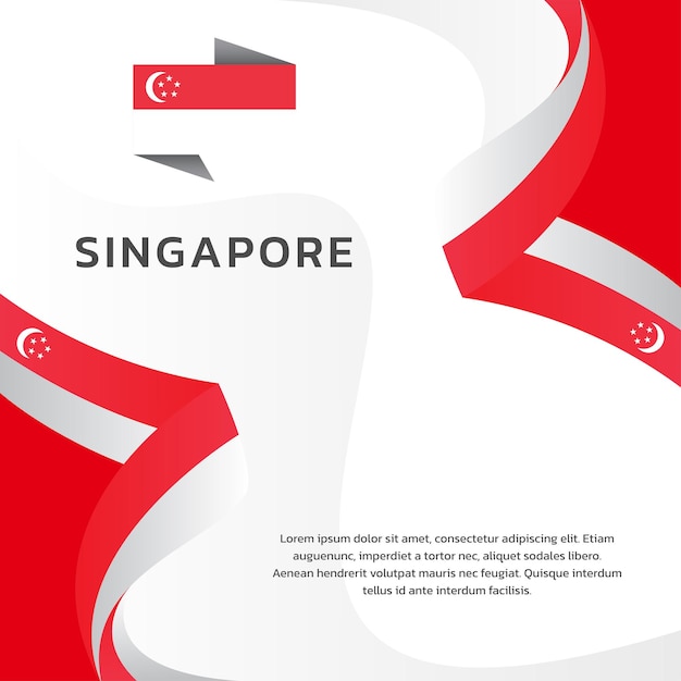 Illustration der flaggenvorlage von singapur