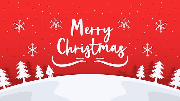 Illustration der frohen weihnachten im flachen design