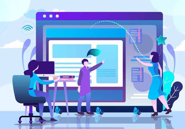 Illustration der Geschäftslokal Teamwork