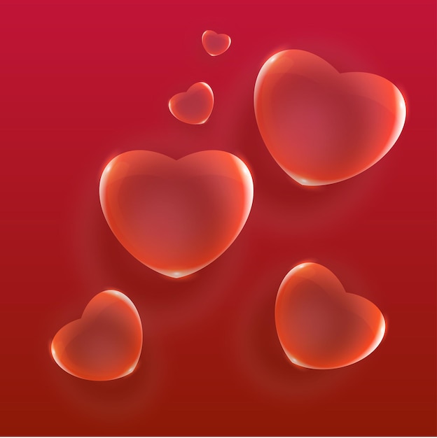 Illustration der Herzen 3d für Valentinstag
