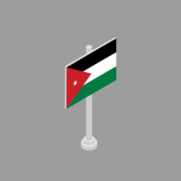 Illustration der jordanischen Flaggenvorlage
