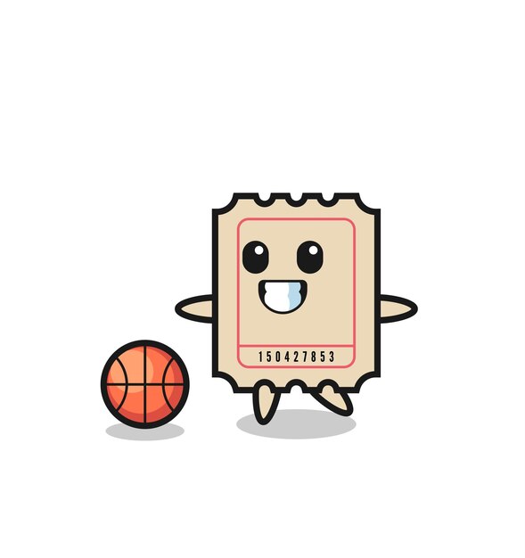 Illustration der kartenkarikatur spielt basketball