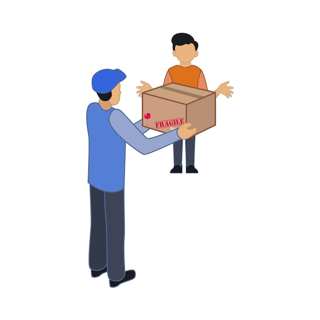 Illustration der Kartonlieferung