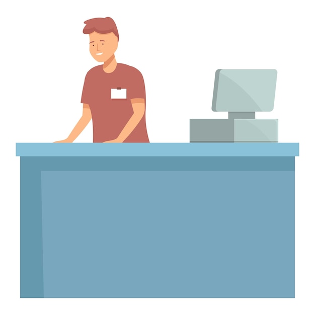 Illustration der Kassiererin an der Kasse