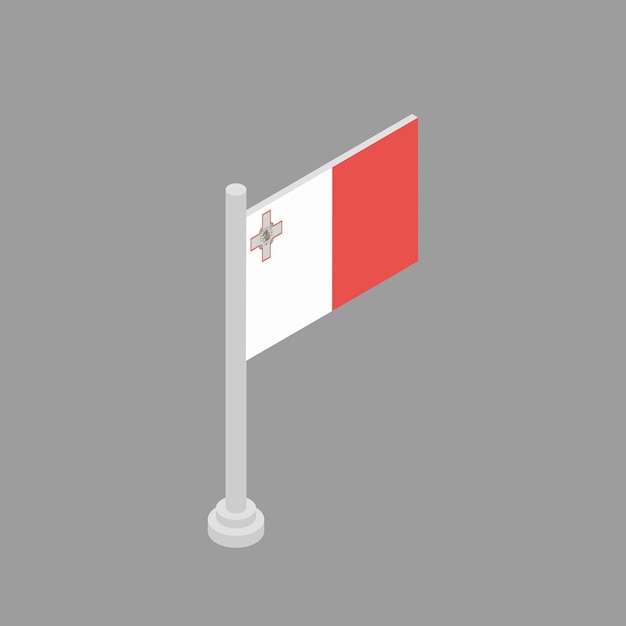 Vektor illustration der malta-flaggenvorlage