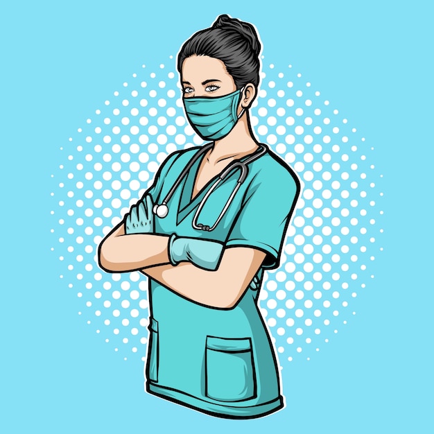 Vektor illustration der medizinischen krankenschwester