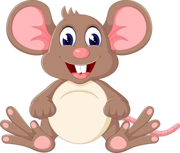 Illustration der netten Babymäusekarikatur