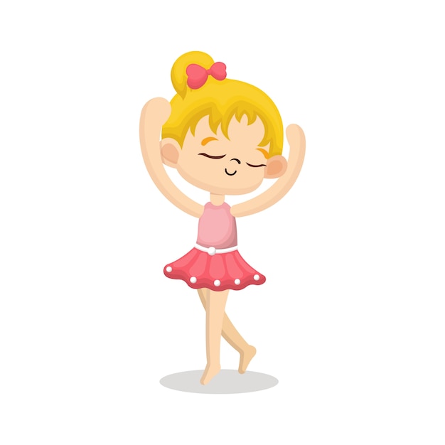 Illustration der netten Ballerina mit glücklichem Gesicht