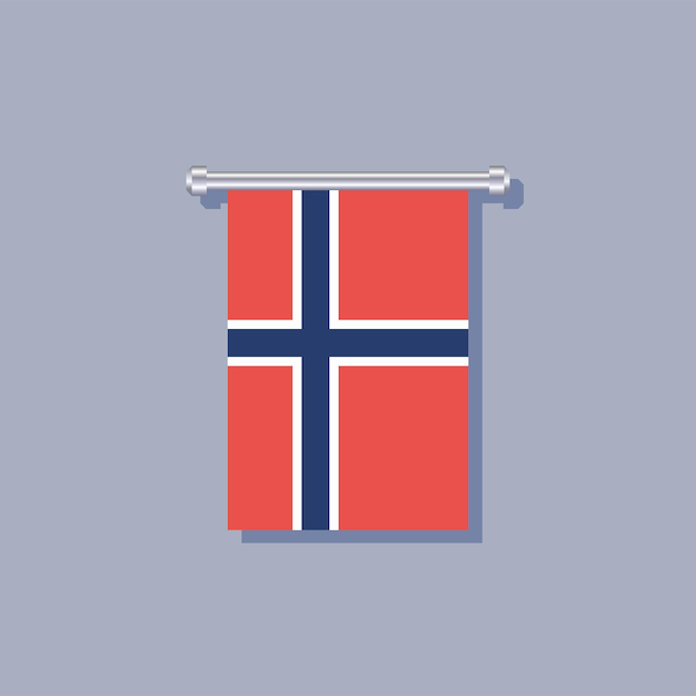 Illustration der norwegischen flaggenvorlage