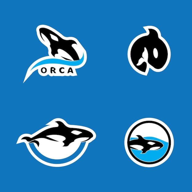 Vektor illustration der orca-ikonen- und symbolvektorvorlage