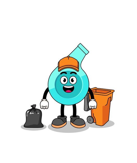 Illustration der Pfeifenkarikatur als Garbage Collector