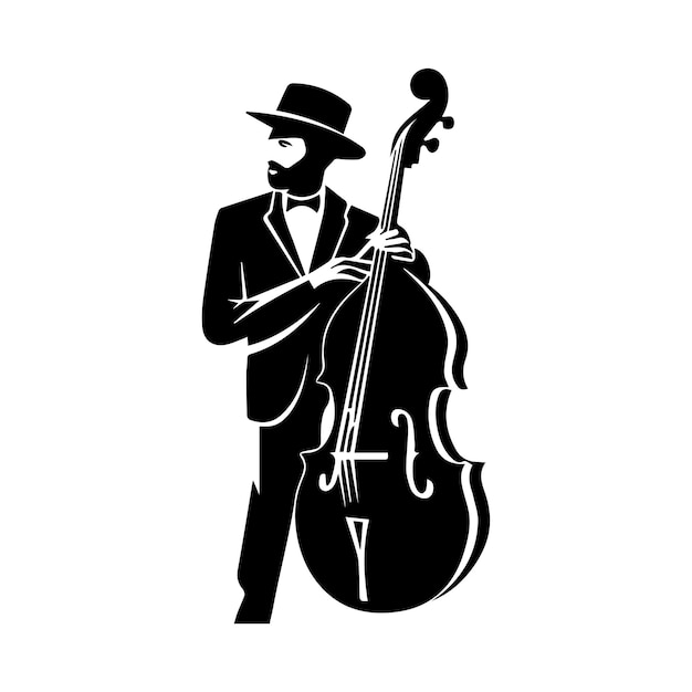 Illustration der silhouette eines musikers